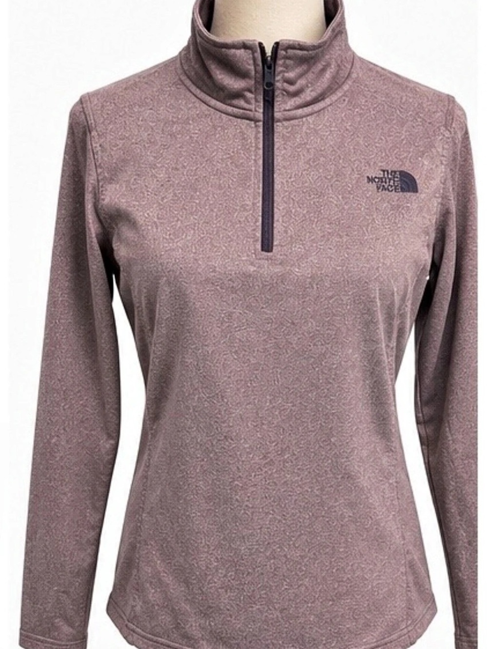 The North Face Women’s Heathered Purple Quarter Zip Pullover Long Sleeve